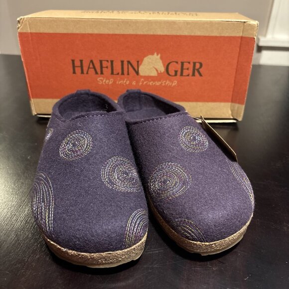 Haflinger GZ Spirit Slipper Clog In Eggplant Wool Women’s Size 9 / EU 40. New - Picture 1 of 9